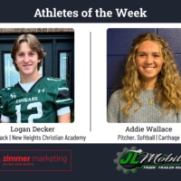 New Heights' Decker and Carthage's Wallace named Zimmer's Athletes of the Week