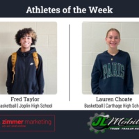 Joplin's Taylor, Carthage's Choate named Athletes of the Week