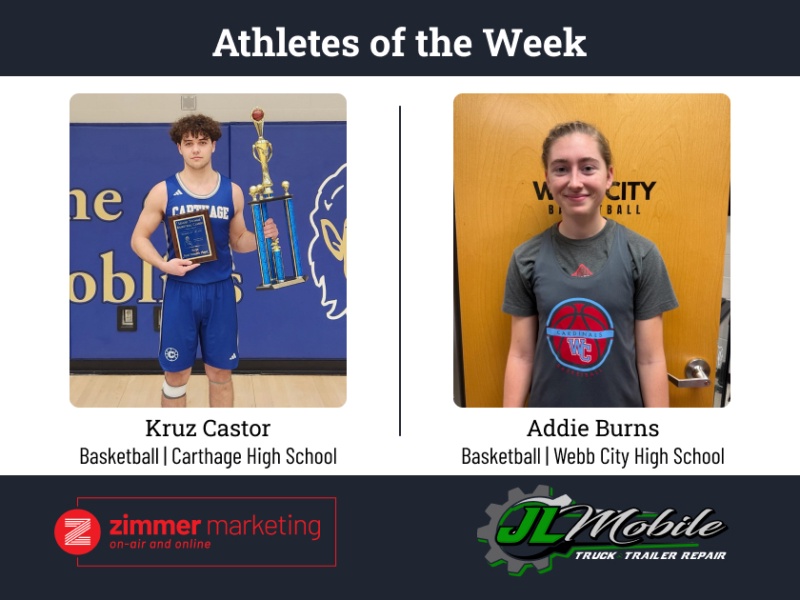 Carthage's Castor, Webb City's Burns named athletes of the week