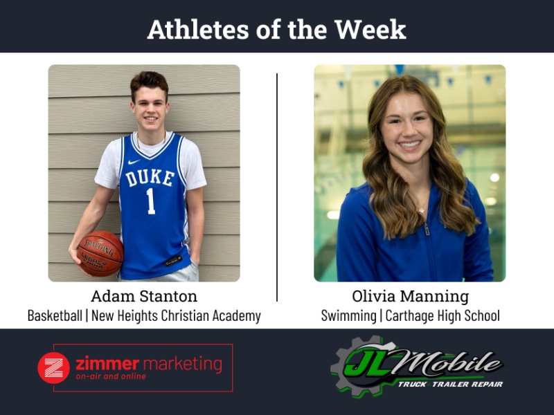 NHCA's Stanton and Carthage's Manning named athletes of the week