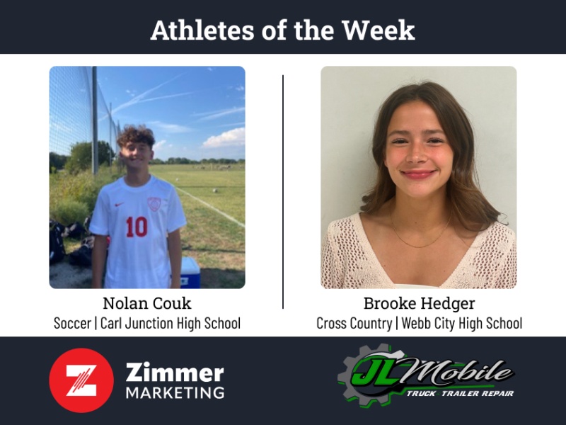 Webb City's Hedger, CJ's Couk named Zimmer's Athletes of the Week