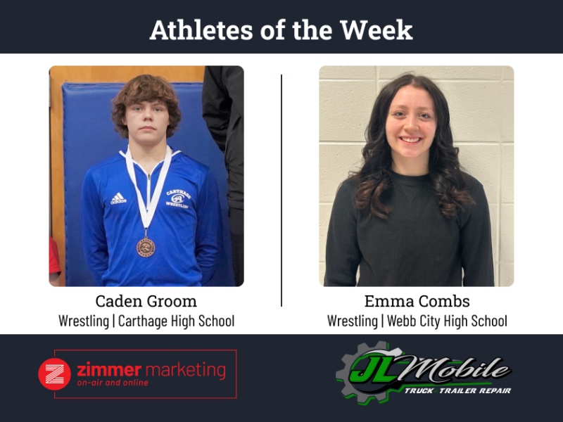 Carthage's Groom, Webb City's Combs named athletes of the week