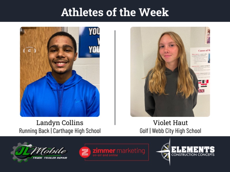 ATHLETES OF THE WEEK: Carthage's Collins, Webb City's Haut 