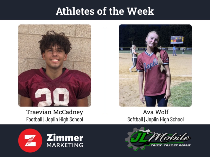 Joplin's Wolf, McCadney named Zimmer's Athletes of the Week