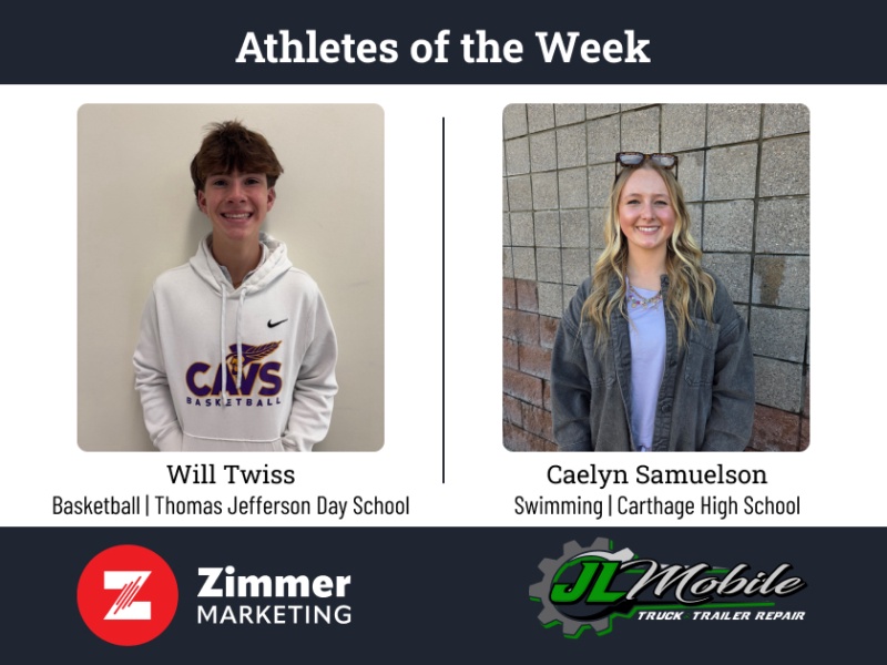 Carthage's Samuelson, TJ's Twiss named athletes of the week