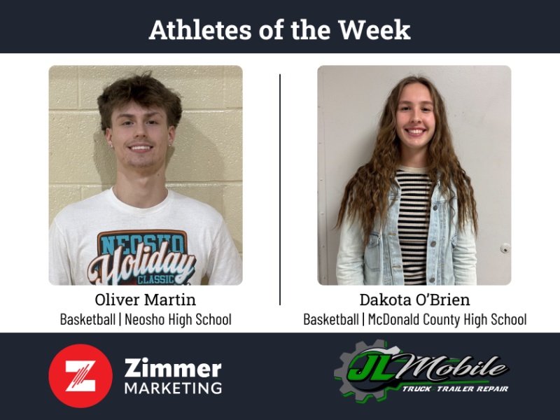 Mac County's O'Brien, Neosho's Martin named athletes of the week 